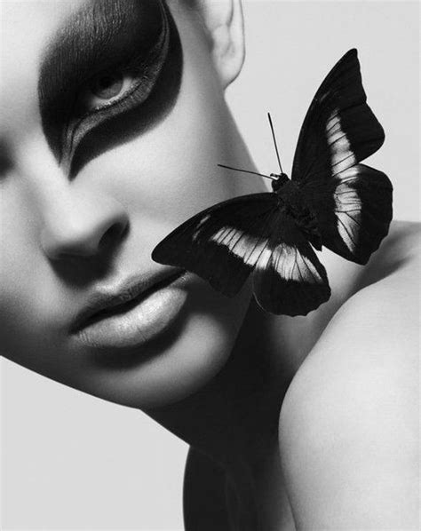 ﾟ･:.｡:ﾟ･♡ pose ﾟ･:.｡:ﾟ･♡ by winterissqlty extra info: Black and White - Portrait - Fashion - Editorial - Butterfly - Black and White - Photography ...