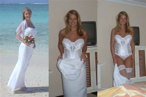 Lingerie stewardess milf dressing up for (blow)job. Undressing : WeddingsGoneWild