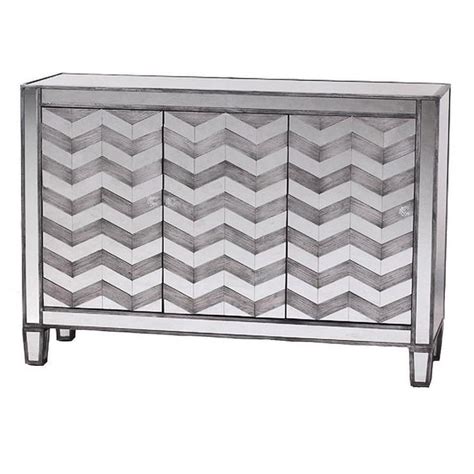 It is pretty customizable and versatile thanks to its 7 removable shelves and 5 removable drawers. Chevron Mirrored Three Door Cabinet | Chevron mirror ...