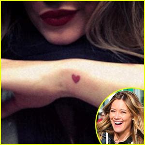 In 2015, duff told ellen degeneres that she loves getting tattoos, but prefers hiding them on her arms. Hilary Duff Shows Off New Heart Tattoo! | Hilary Duff ...