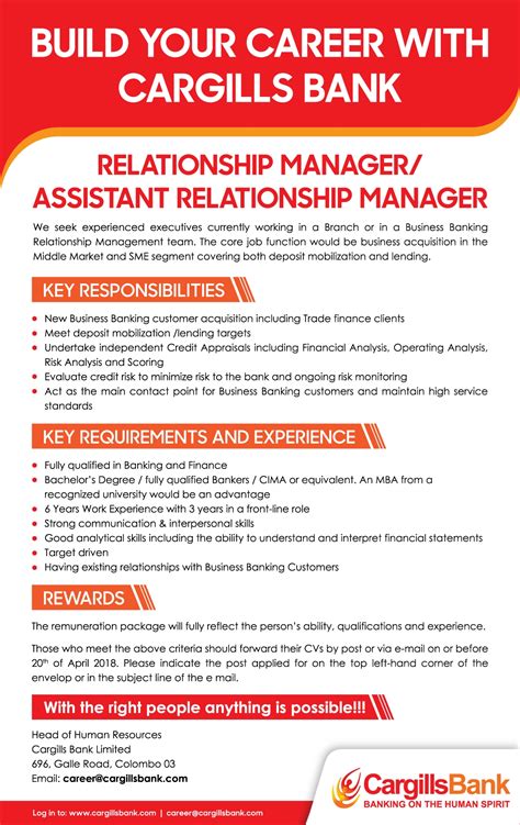 At bank of america, we handle the finances of over 67 million client relationships every day, including helping them save job description: Relationship Manager / Assistant Relationship Manager at ...