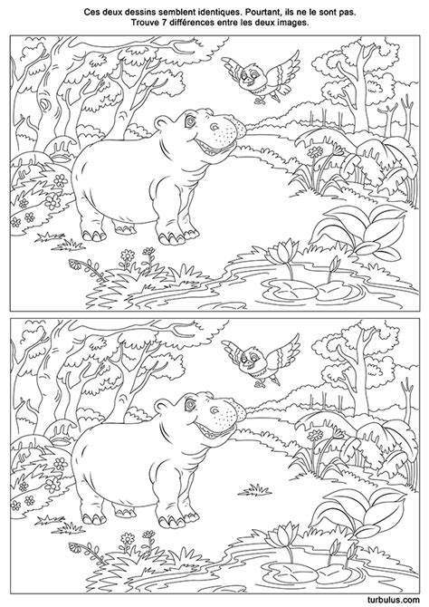 Et aprés c'est à ton tour de retrouver les erreurs cachées. Jeu des 7 erreurs gratuit, l'hippopotame | Jeux des 7 ...