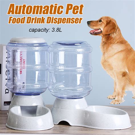 Pet slow eating feeder fish bone shape dog bowl dog feeding food bowls bloat stop healthy interactive puppy food plate dishes. 3.8L Large Automatic Pet Food Drink Dispenser Dog Cat ...