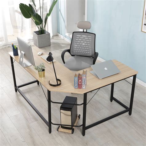 4.6 out of 5 stars 2,474. Merax 66" L-Shaped Desk Corner Computer Desk Study Writing Desk for Home Office, Oak - Walmart ...
