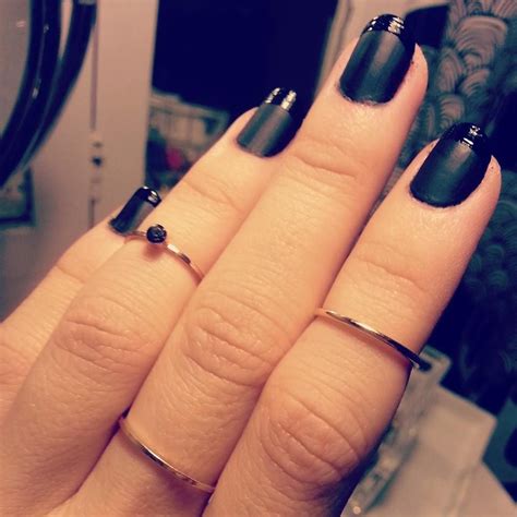 Free shipping when you spend over $25+. Black Gloss on Matte French Manicure | French manicure ...