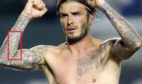 The most famous of david's tributes comes in the shape of his wife's name along the inside of his forearm, which he had inked in sanskrit. David Beckham's 63 Tattoos & Their Meanings - Body Art Guru