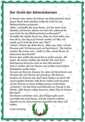 Weihnachtsgeschichte kurz & zum nachdenken. Der Streit der Adventskerzen