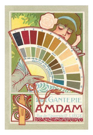 There are a total of 5 different colors which are. Art nouveau poster with the forerunner to a modern "fan ...