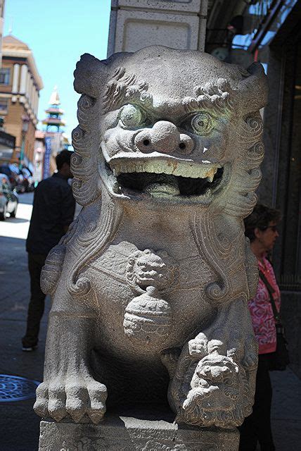 Vector illustration of a chinese guardian lion or imperial guardian lion also known as foo dog or japanese komainu, korean xiezhi or haetae. Foo Dog at entrance to Chinatown San Francisco | Japanese ...