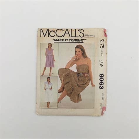 The economic aspect only works if you trace off the pattern size you need and save the original pattern for future use. McCall's 8063 (1982) Jacket and Dress - Multiple Sizes ...