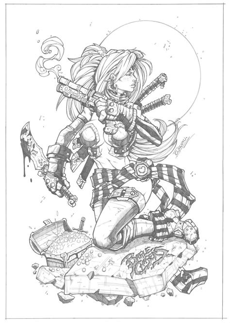 Red Monika Pencils by LC-creations | Sketches, Artwork, Art