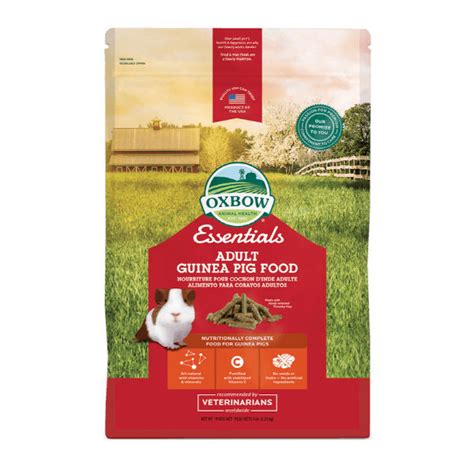 Mature guinea pigs (over 6 months) feed 1/8 cup pellets daily in addition to unlimited grass hay. Oxbow Essentials Adult Guinea Pig Food - CB Pet Food ...