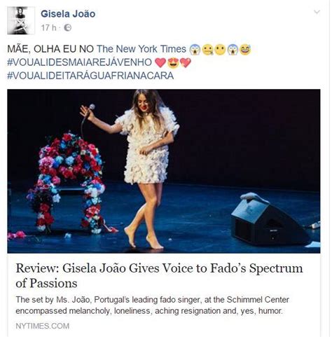 No decorrer da conversa, a. Fadista Gisela João elogiada pelo The New York Times