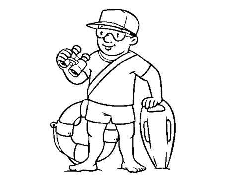 Lenny the lifeguard says, op o t ur ter! A lifeguard coloring page - Coloringcrew.com