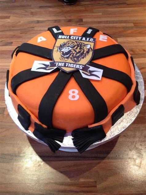 Football cakes designs can be of many shapes and sizes. Hull city cake | City cake, Football cake, Cake designs