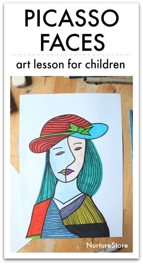 Use the picasso elements guide to create faces from paper, cardboard and fabric. Pablo Picasso faces art lesson for children - Art for ...