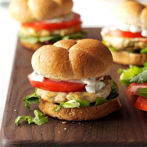 Would you like any vegetables in the recipe? Feta Chicken Burgers Recipe | Taste of Home