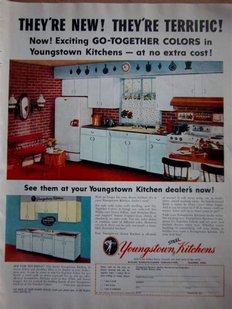 Kitchen, 1950's, metal cabinets, refinished, youngstown. Diana series Youngstown | Steel kitchen cabinets, Steel kitchen, Kitchen cabinet colors