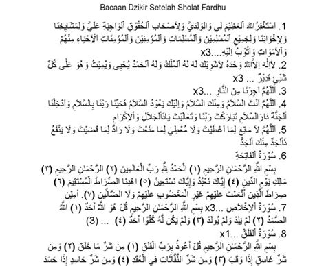 Setelah sholat fardhu, ada baiknya untuk berdoa atau berdzikir. Dzikir Pendek Setelah Sholat / Bacaan Doa Setelah Sholat 5 ...