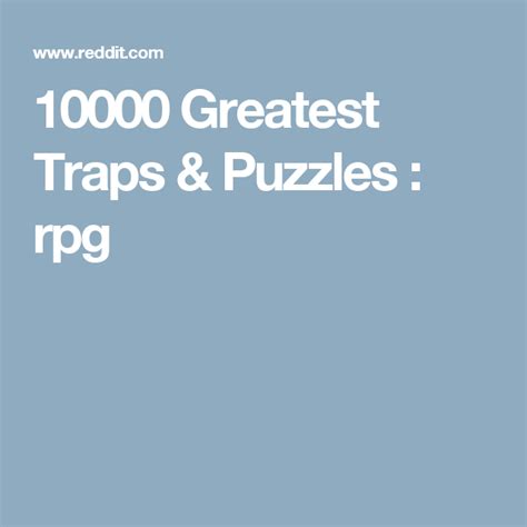 Troll or post low effort memes. 10000 Greatest Traps & Puzzles : rpg | Dnd stories, D&d ...