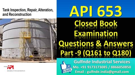 Api is not undertaking to meet the duties of employers, manufacturers, or suppliers to warn and properly train and equip their. API 653 - Part 9 in 2020 | This or that questions, Books ...