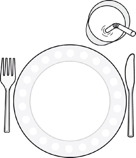 Le dessin représente une assiette et ses couverts. Coloriage Assiette Et Couverts di 2020 | Kegiatan untuk ...