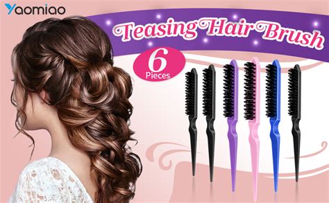 The alternating low and high rows of bristles help to lift your hair and lock in that extra fullness and volume for today's styles. 6 Pieces Nylon Teasing Hair Brushes, Three Row Salon ...
