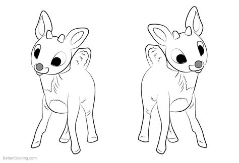 A girl treats a deer with an apple. Reindeer Coloring Pages Baby - Free Printable Coloring Pages