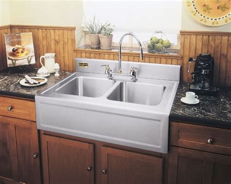 Because the enamel is applied separately, you can find fireclay farmhouse sinks in a wide array of colors such as white, black or blue, or models with a unique swirl or grid patterns on the front apron. Drop In Apron Sink Attractive Farmhouse Throughout 4 ...