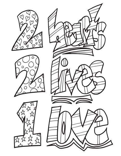 Color in this picture of love and others with our library of online coloring pages. 2 HEARTS 2 LIVES 1 LOVE - Free Printable Coloring Page ...