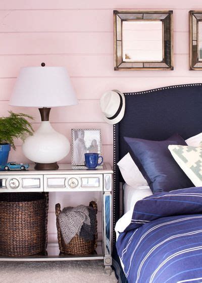 This tapestry serves as a beautiful piece of wall art and through our vast selection of designs and such easy hanging, can. Beautiful bedroom with pink shiplap walls, a navy studded ...