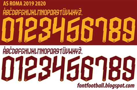 Png&svg download, logo, icons, clipart. FONT FOOTBALL: Font Vector AS Roma 2019 2020 kit