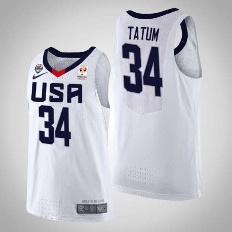 Most of the players in nba make headlines when they score points. USA Jayson Tatum # 34 2019 FIBA World Cup Weiße Trikot ...