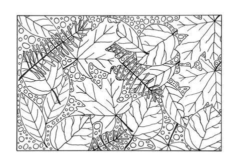 Print out the first page on red, yellow or in any color you want your flowers to be. Medley of Fall Leaves Adult Coloring Page | Fall leaves ...