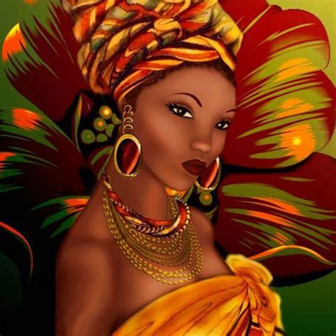 An African Woman Wearing Earrings 5D Diamond Painting ...