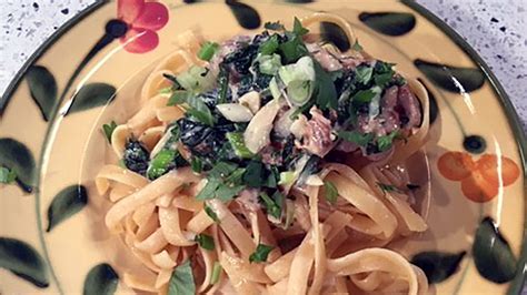 Serve with a spinach salad. Recipe: Garlic Creamy Parmesan Chicken by Chef Kevin ...