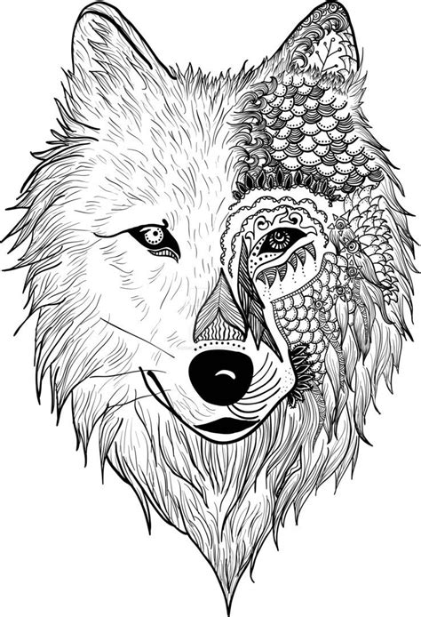 Magie dans les livres colorant la page avec le loup mignon fond noir et blanc pour des adultes et des enfants. Resultado de imagen de ZENTANGLE ANIMALES | Tatuaje de tigres, Dibujos