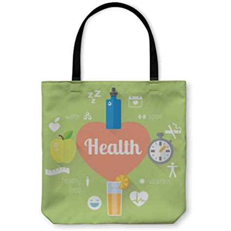 Shoulder Tote Hand Bag, Healthy Lifestyle Info Graphic ...