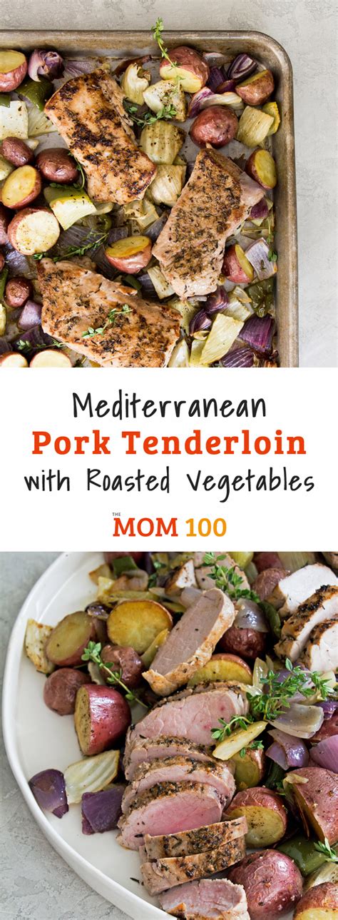 Rosemary pork tenderloin & roasted vegetables. Mediterranean Pork Tenderloin with Roasted Vegetables ...