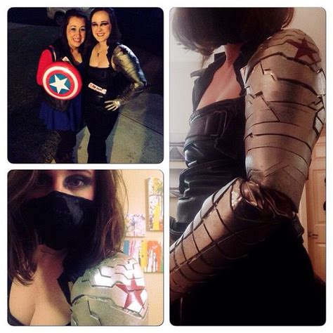 I have black leggings (with a metallic stripe on the side hella badass) for my pants. My Winter Soldier costume from this Halloween! All DIY | Cosplay Avengers Bucky Barnes Captai ...