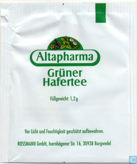Verunreinigungen werden aufgelöst und an der wurzel bekämpft. Grüner Hafertee - Altapharma (Rossmann) - LastDodo