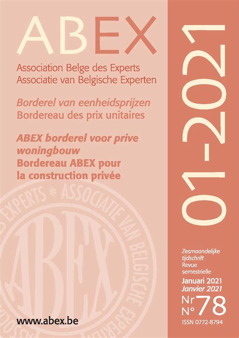 Successivement le numéro du prix, le rappel simplifié des prestations à réaliser (y compris l'unité de mesure), la quantité, le prix unitaire hors taxes et le prix total hors taxes. Bordereau des prix unitaires 01-2021 - ABEX