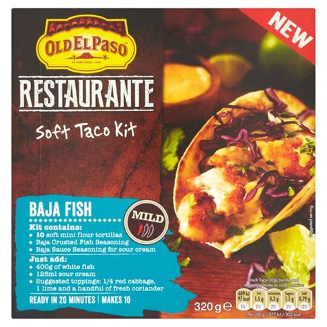 Old el paso taco dinner kit, stand 'n stuff, 8.8 oz box. Old El Paso Baja Fish Taco Kit 320g - Tesco Groceries