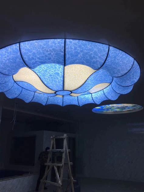 Backlit ceilings can be lit with the perimeter led strip lighting, or the leds can completely cover the ceiling surface. DIY uv print stretch star Ceiling fabrics film designs ...