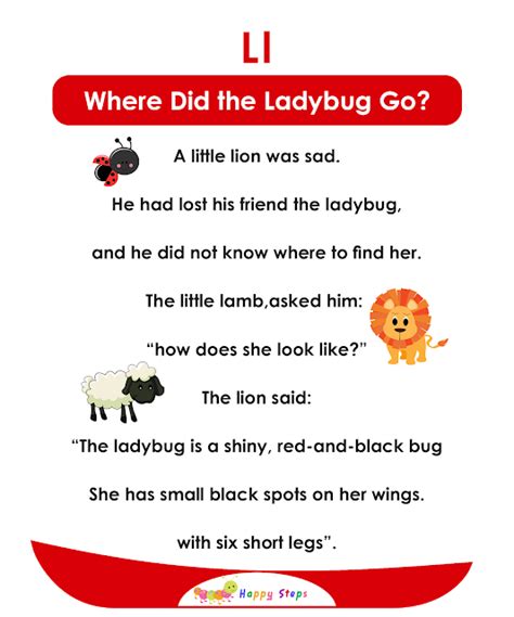 Where Did the Ladybug Go? Alphabet Stories | Small stories for kids, Short stories for kids ...