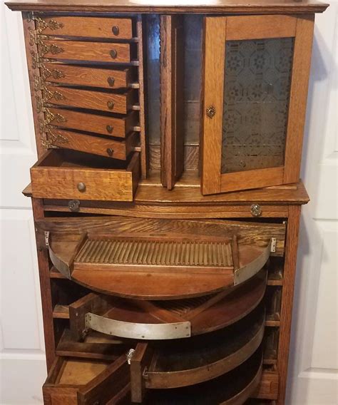 Vintage dental cabinet for sale. Antique Oak Ransom & Randolph Company Dental Cabinet #40 ...