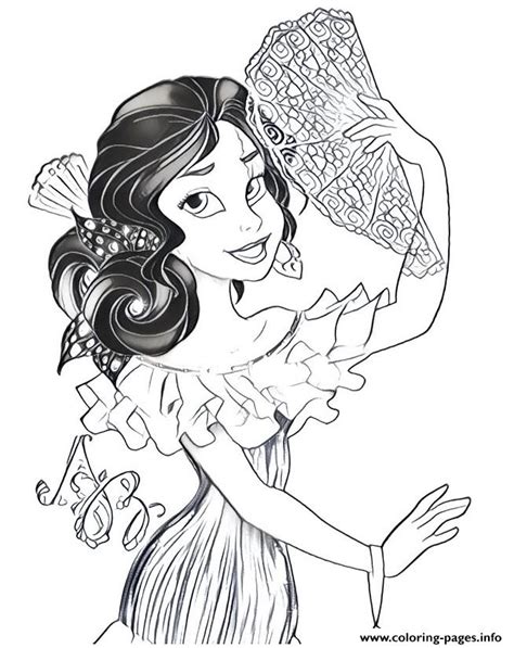 Free printable elena of avalor coloring pages. Elena Of Avalor Princess Disney Bal Coloring Pages Printable