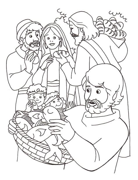 Use this illustration of jesus and the small boy as a coloring page in your sunday school. Coloring page of Jesus' feeding of the five thousand ...