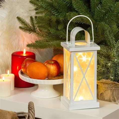 Weihnachtsbeleuchtung innen und außen kundenempfehlungen. Weiße Laterne,flakerndes warm-weißes LED Licht H:30cm ...