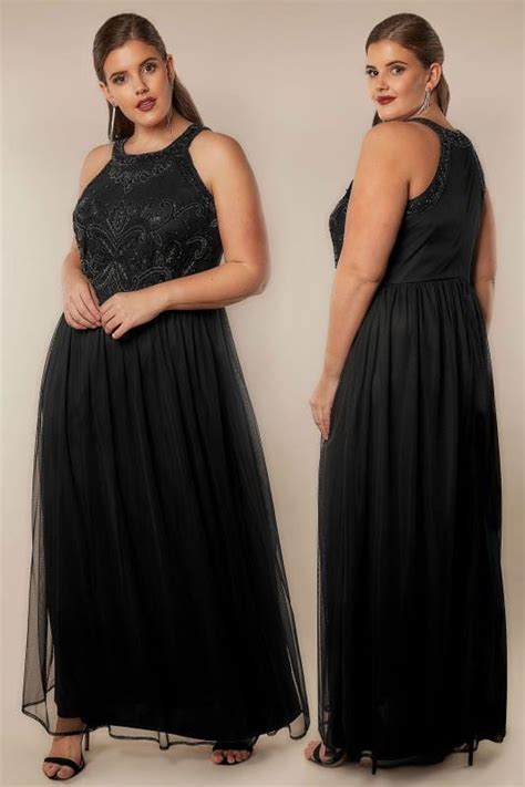Between the combination of the anatomy and absolutely wonderful conditions, the shape is supposed to look like. LUXE Black Bead Embellished Fully Lined Maxi Dress With ...